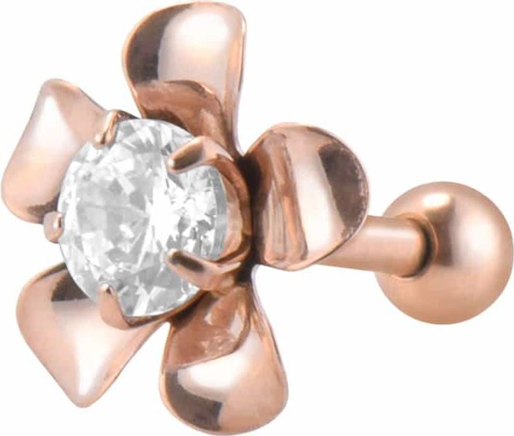 Ohrpiercing Chirurgenstahl Ohrpiercing BLUME + KRISTALL