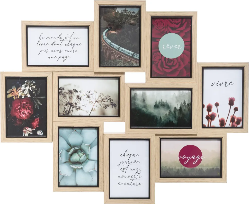 Porte-photos Mural Kyle pour 10 Souvenirs - Idée Cadeau Déco Maison