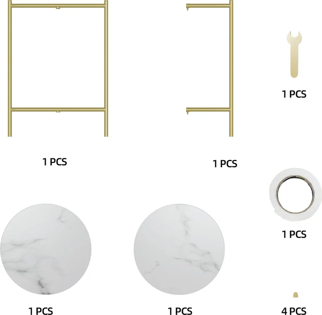 Table Basse Compacte Dorée pour Petit Salon - Gain de Place et Chic - 9
