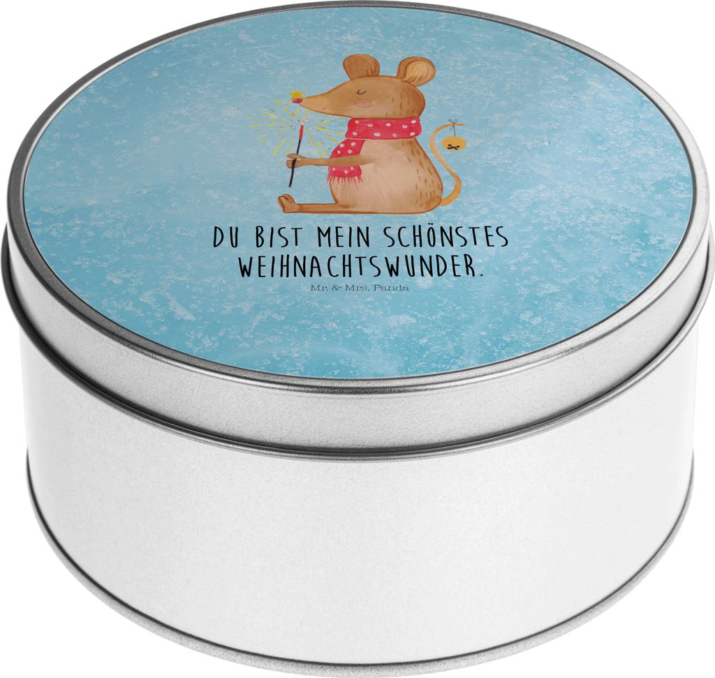 Mr. & Mrs. Panda Kaffeedose Maus Weihnachten - Eisblau - Geschenk, Weihnachtsgruß, Metalldose, Frohe, Weihnachtsmotiv, Heiligabend, Vorratsdosen, ...