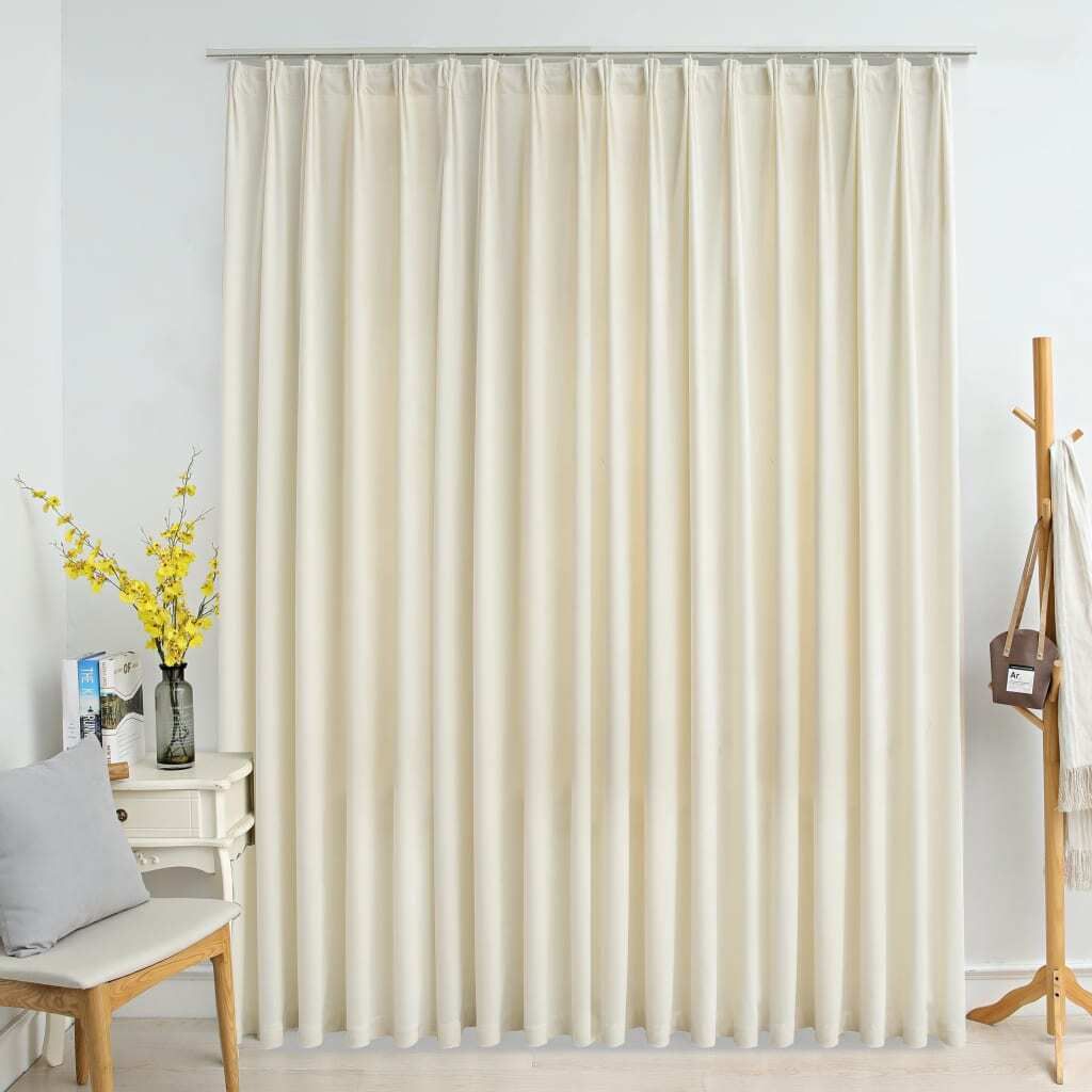 "2026 Promotion" Verdunkelungsvorhang mit Haken Samt Creme 290x245 cm - Gardinen & Vorhänge CC247