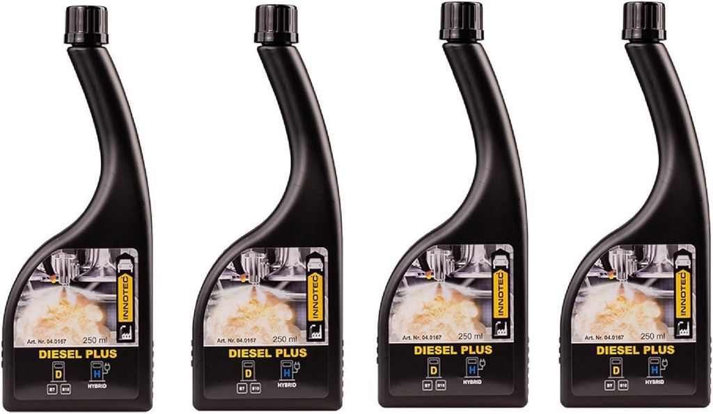 4 Stück Innotec Diesel Plus - Service Additiv für Diesel - Kraftstoffzusatz für Dieselmotoren Dieselsystem - Dieseladditiv Kraftstoffadditiv
