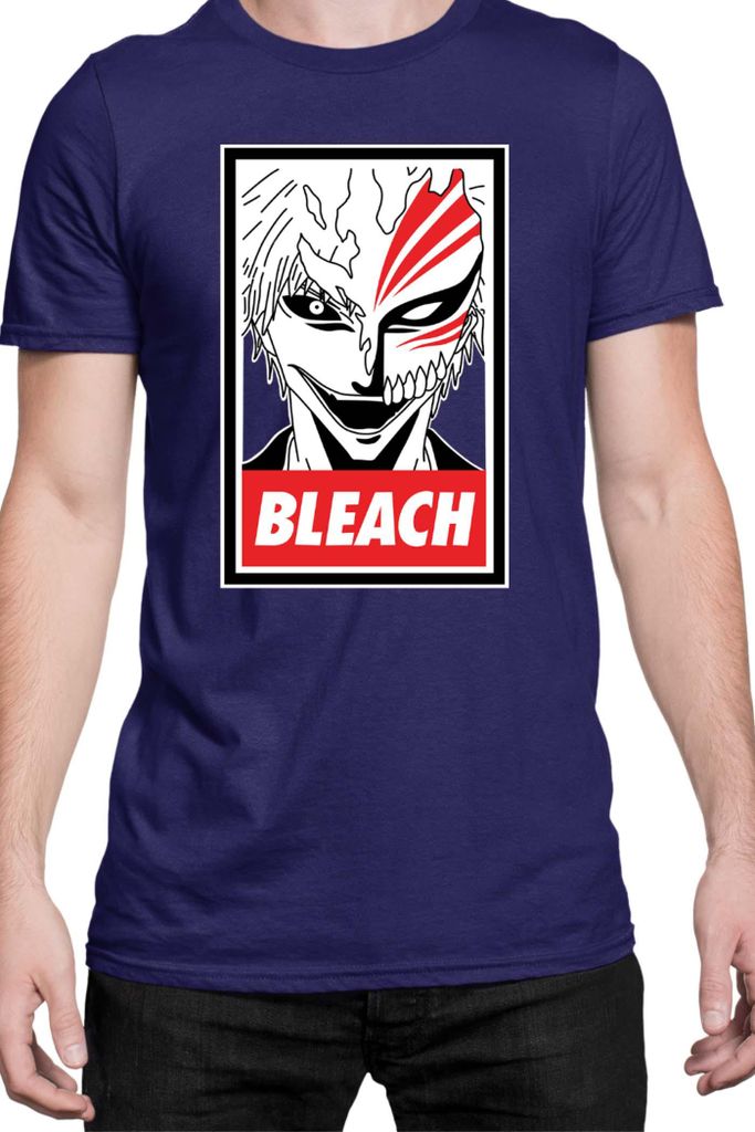 Herren T-Shirt Manga Japan Anime Comics Animation Bleach 004, Man 3XL / Dunkelblau