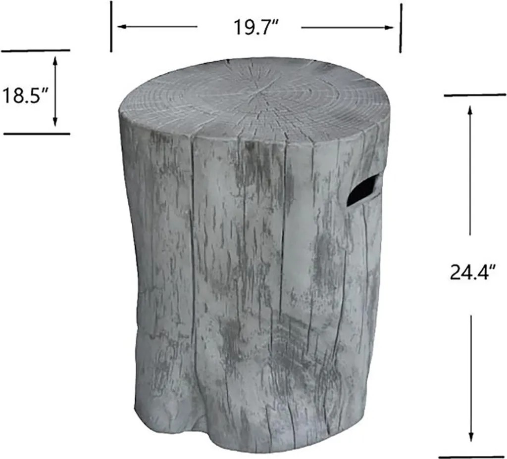 Cache-bouteille de Gaz Décoratif Aspect Bois Gris ELEMENTI 62 cm
