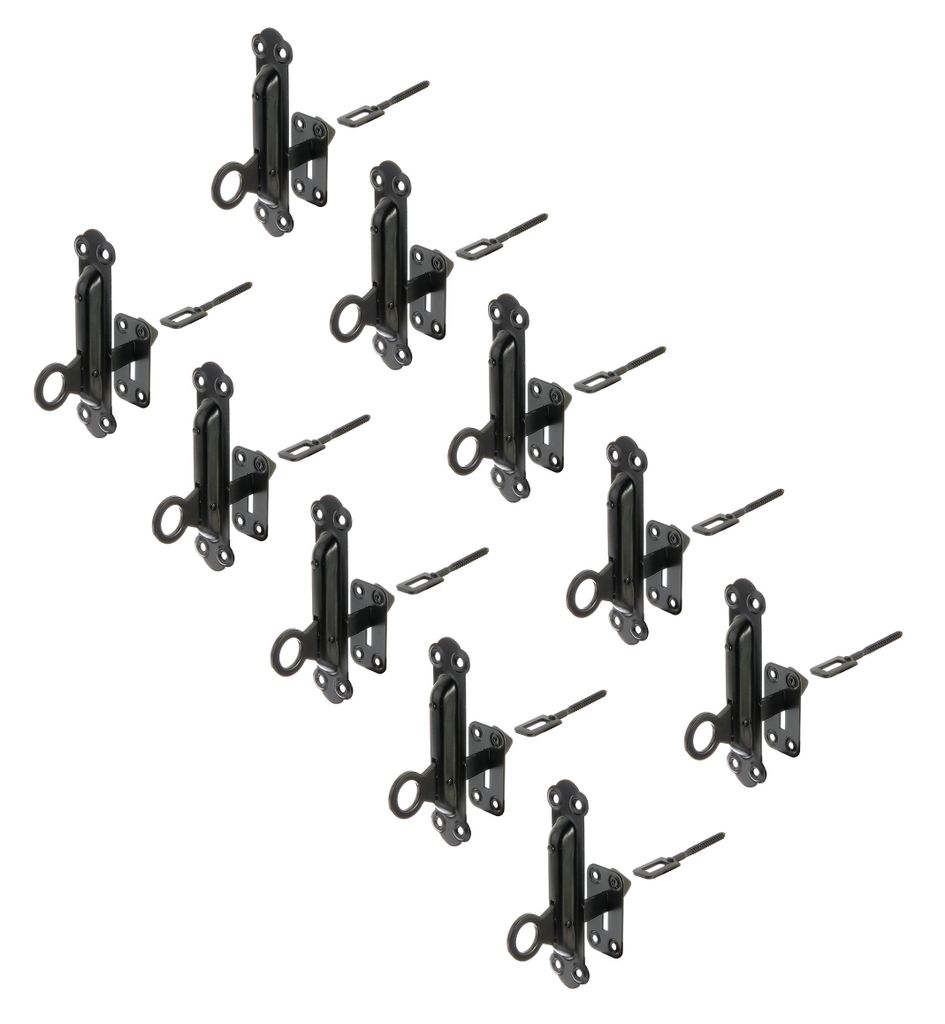 Alberts 10x Fensterladen-Feststeller, 150 x 38 mm, schwarz, zinkphosphatiert