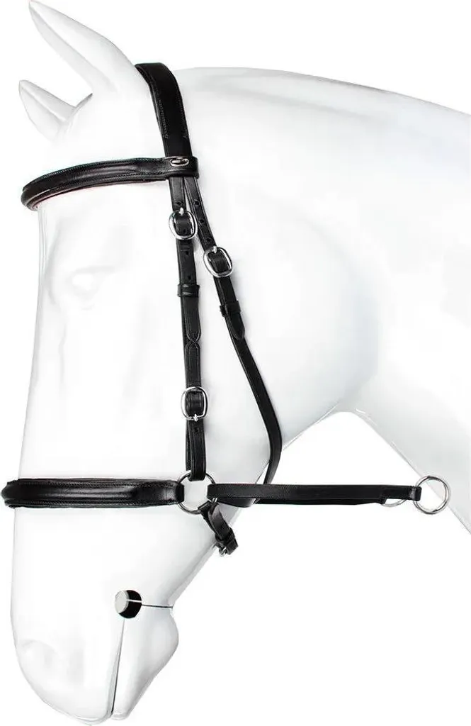 Testiera Bitless Cob Pelle Sintetica Nera - Comfort Equino Etico