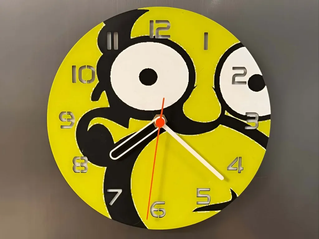 Orologio Moderno Homer o'Clock Ø 24.5 cm - Arredo Parete Metallo Nero