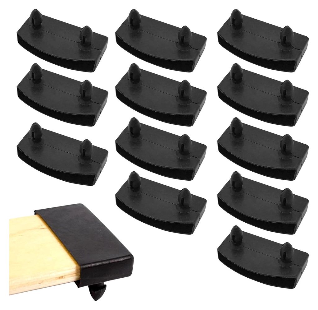 12 Lattenhalterungen aus schwarzem Kunststoff, universelle Passform, einfache Installation, Ersatz für Bett-Lattenhalter-Kits