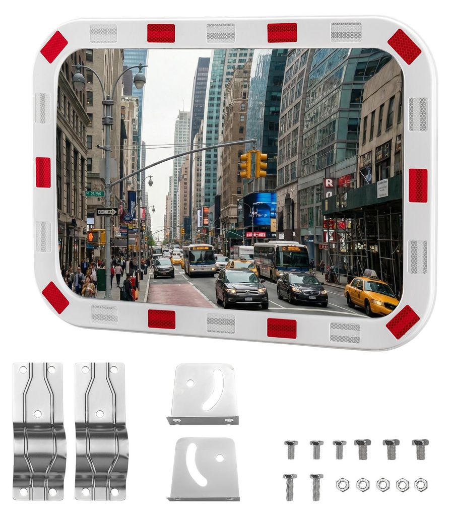 Wiltec Verkehrsspiegel 50 x 70 cm konvex, eckiger Produktbild 
