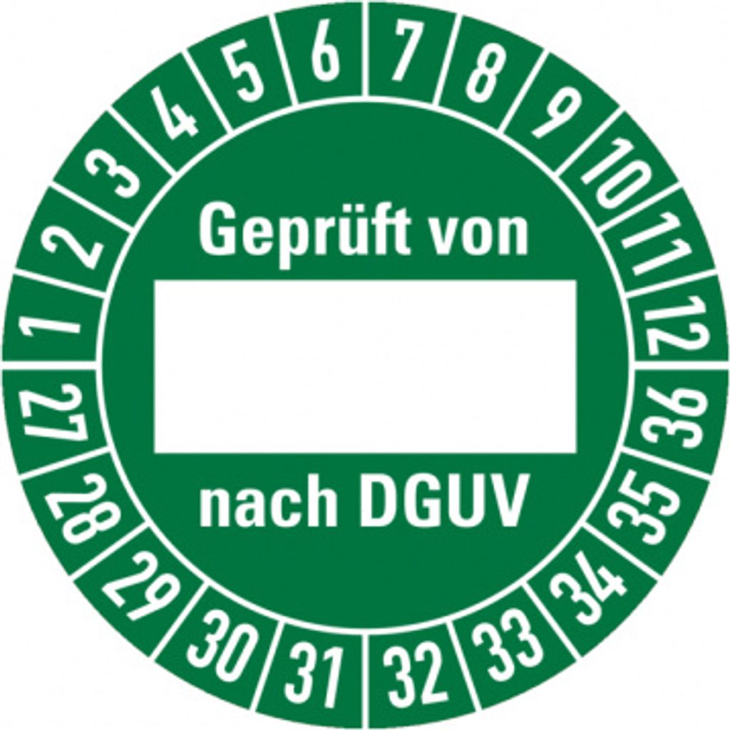 Dreifke Aufkleber Prüfplakette, von (Freifeld) nach DGUV, grün/weiß,...