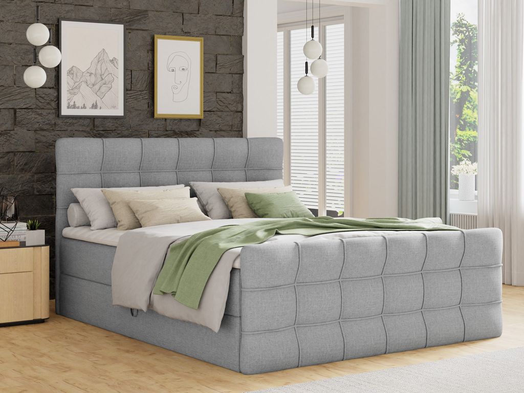 Boxspringbett Best Lux mit Fußteil, 2 Bettkästen, Produktbild 