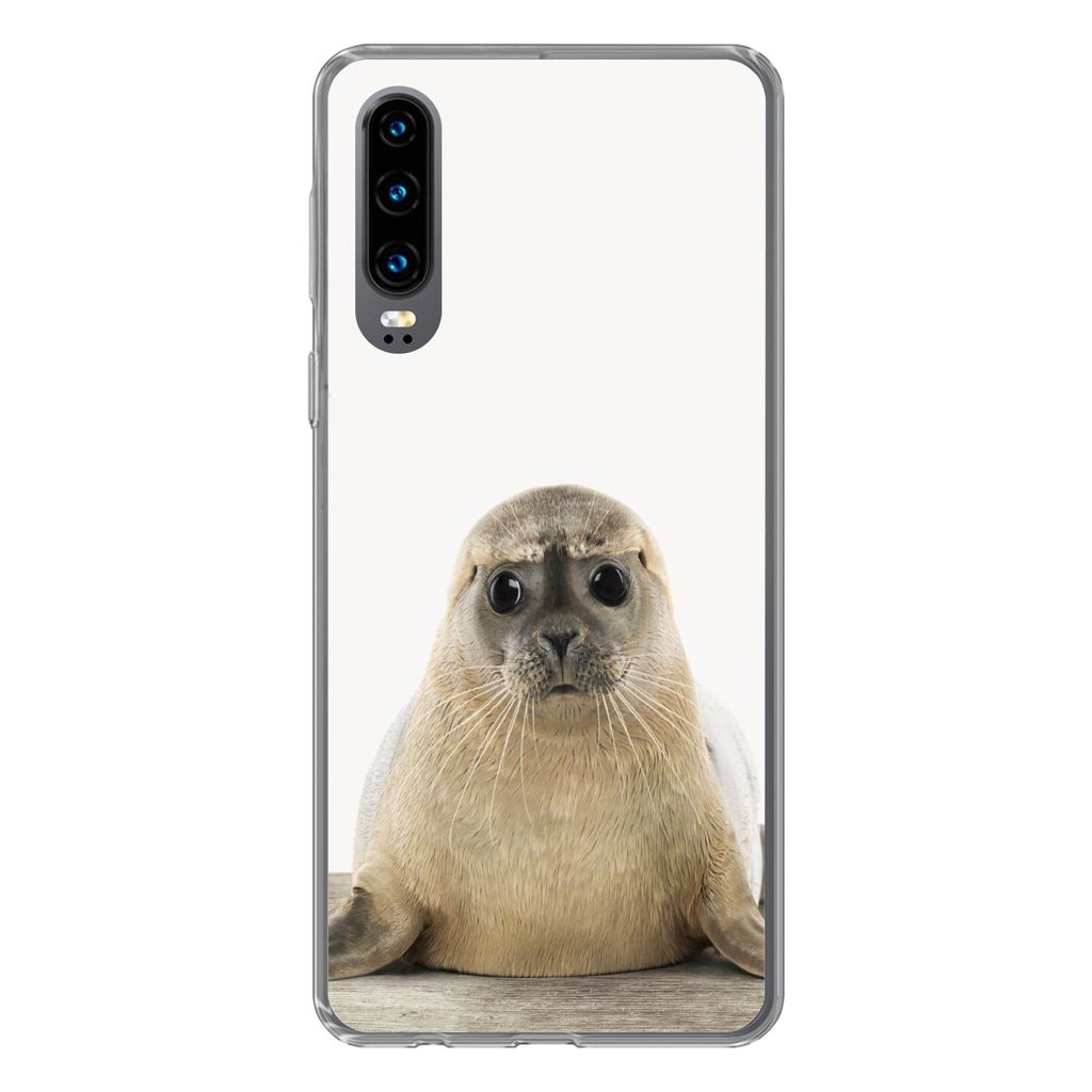 MuchoWow Handyhülle Schutzhülle Hülle für Huawei P30 Robbe - Tiere - Kinder - Jungen - Mädchen - Kinder Silikon Softcase Handy Hülle - Kart...