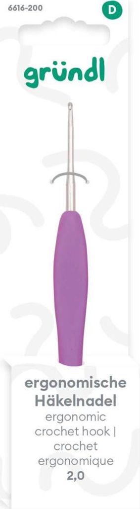 Gründl Ergonomische Häkelnadel 2 mm lila Produktbild 