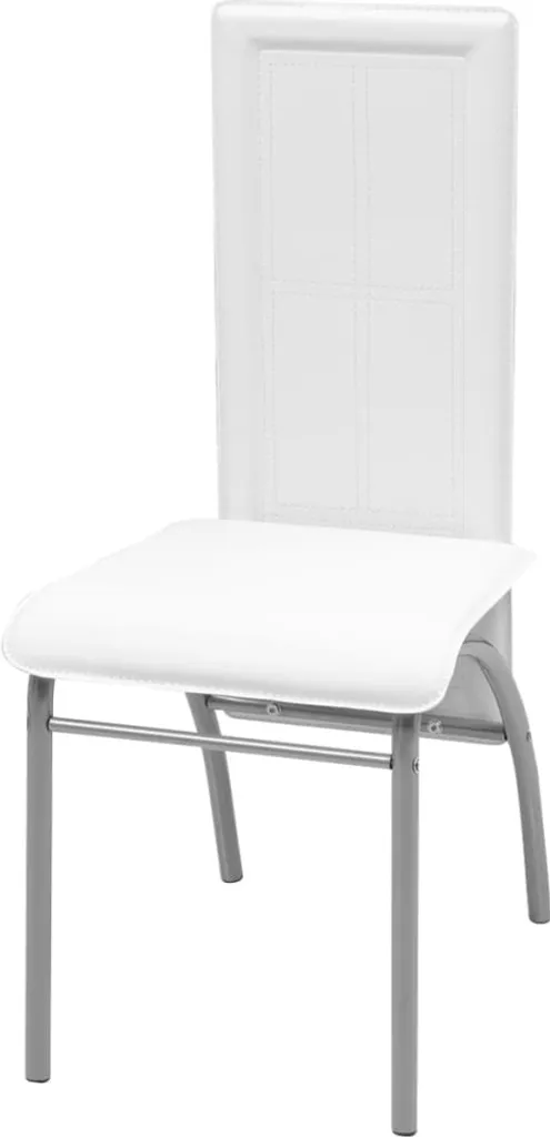Ensemble table de cuisine blanche avec 4 chaises - Mobilier repas 5 pcs