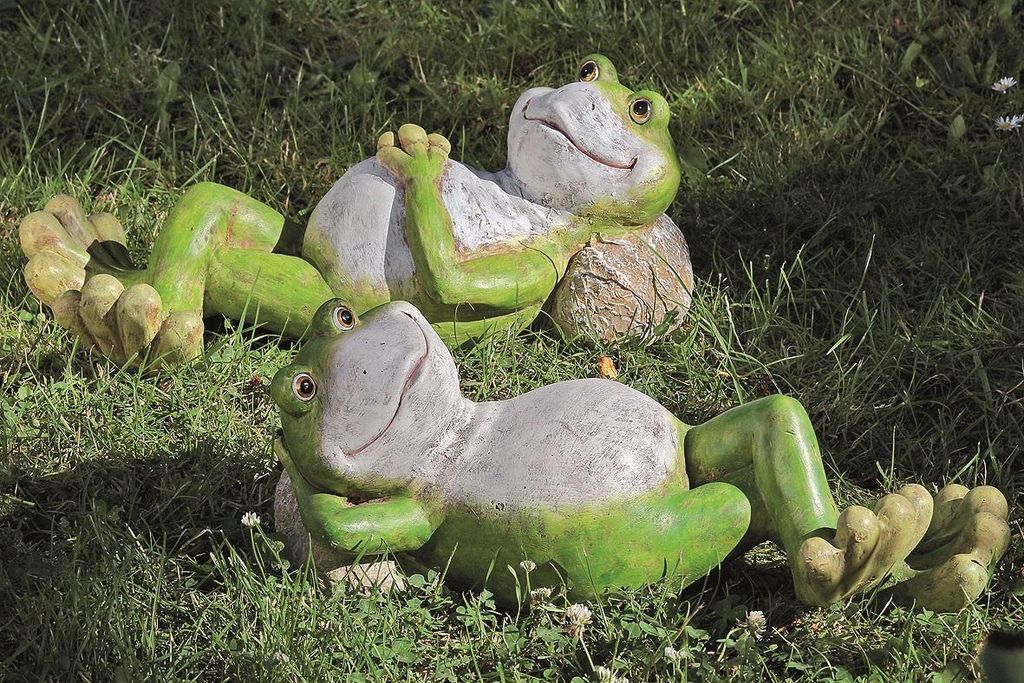 Dekofigur George Frosch Kunstharz L 48 cm Stückpreis