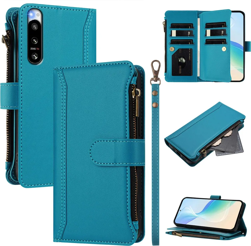 Custodia A Portafoglio In Pelle PU Per Sony Xperia 1 (6,5") - Con Chiusura Magnetica, Colore Blu