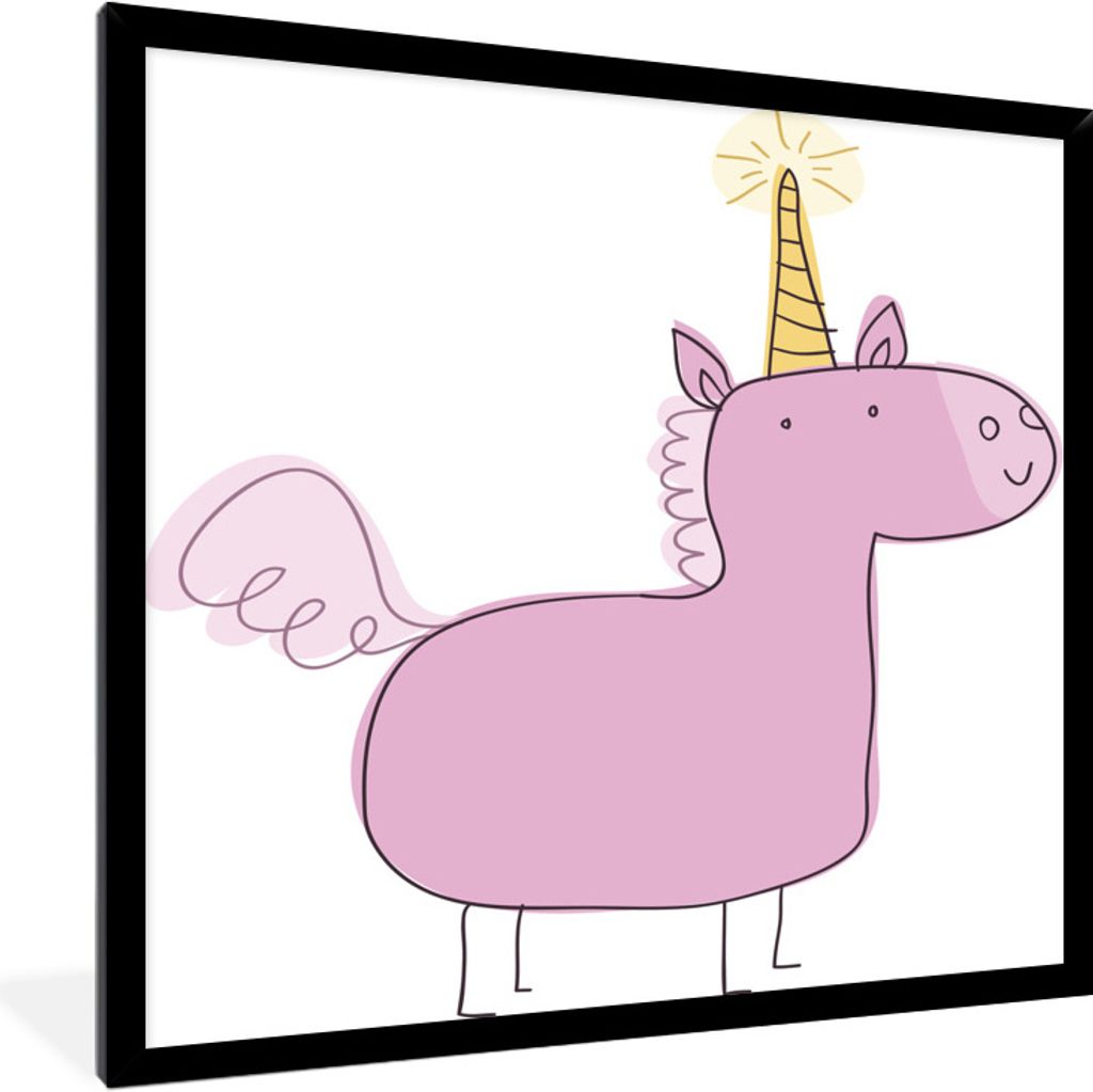 MuchoWow® Gerahmtes Poster Eine Illustration eines rosa Produktbild 
