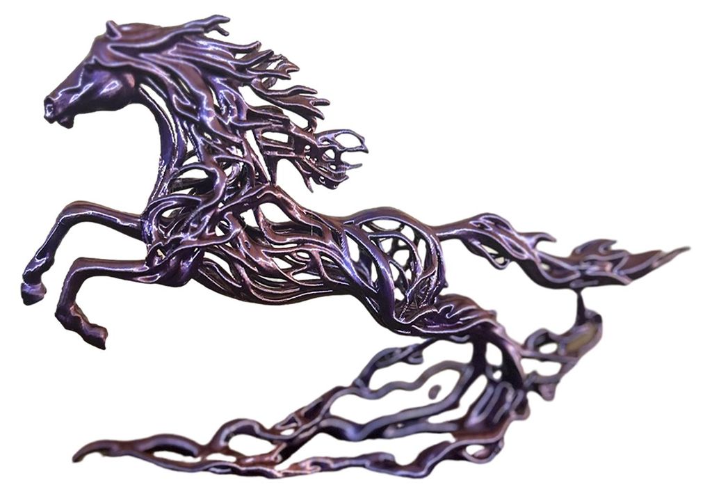 3D-gedruckte Pferdefigur, stehend, hohl, als Schreibtischdekoration, Sternzeichen-Pferde-Ornament für Zuhause, Tisch oder Regal