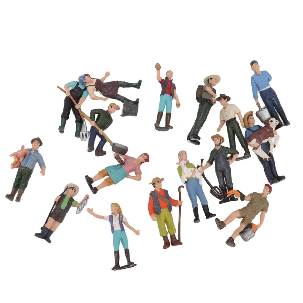 Figurine de jeu de rôle agriculteur en plastique pour maquette de ferme