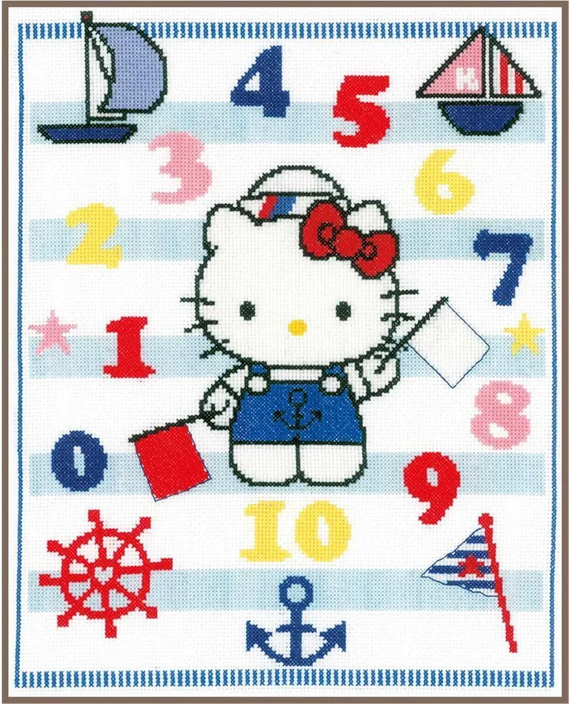 Kit Point de Croix Vervaco Hello Kitty Apprend à Compter 28x35cm