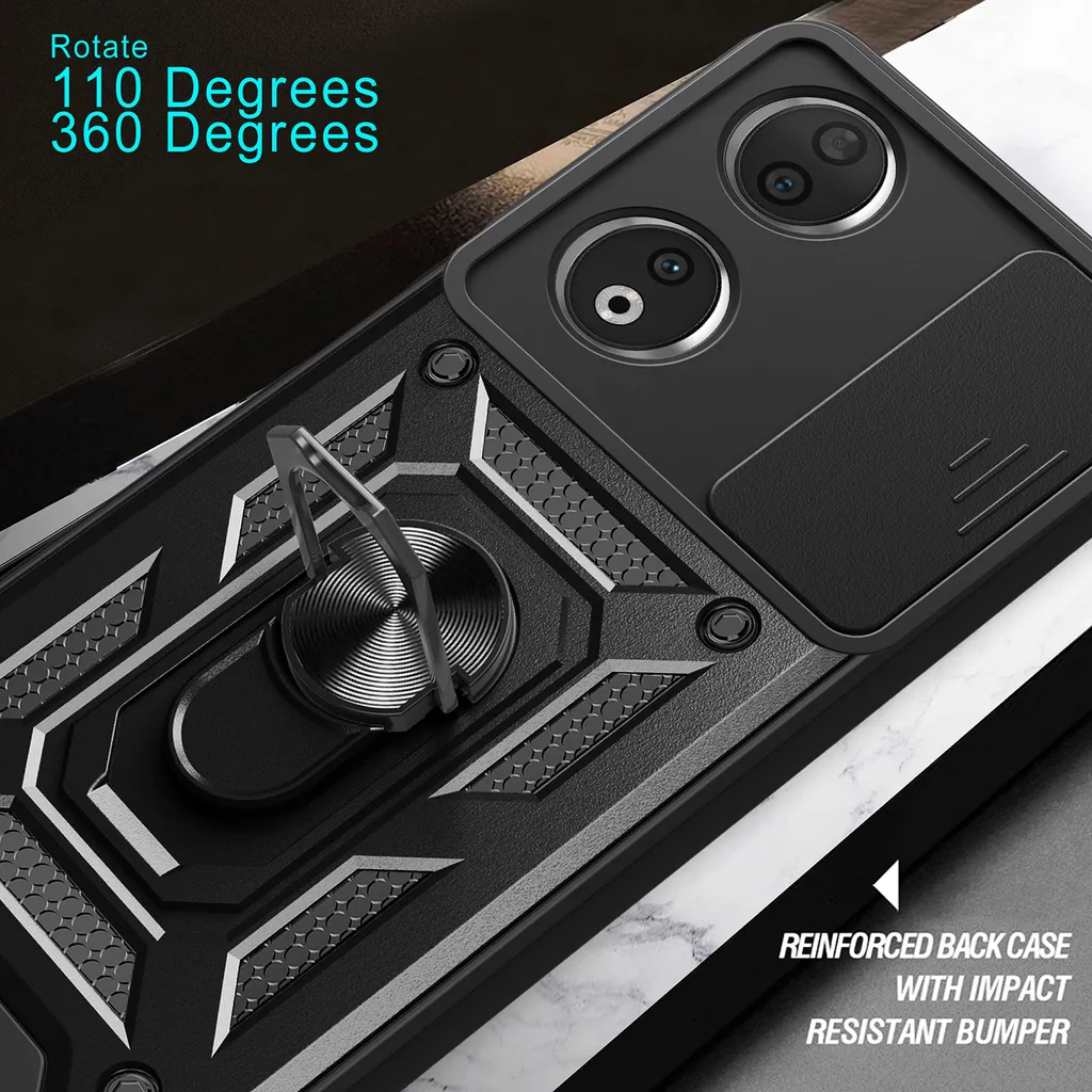 YBROY Cover per Honor 90, TPU Morbido + PC Rigido, Durevole, Funzione Stand, Cover Antiurto Custodia per Honor 90.(Arancia
