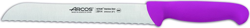 Brotmesser Arcos Farbe - Prof 291431 in Edelstahl Nitrum und mango ergonomische Polypropylen-Fuszienfarbe und 20 cm Klinge, Vitrine