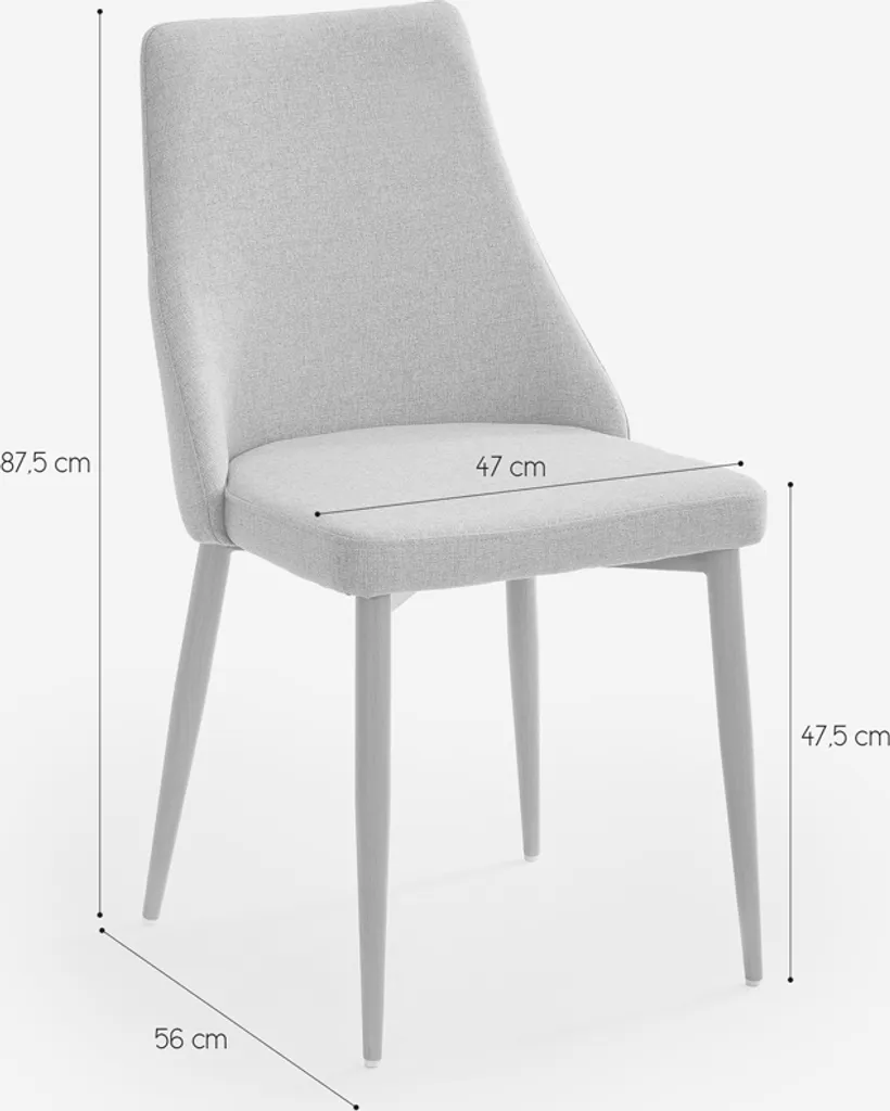 Chaise rembourrée Sirka tissu gris clair grand confort de séjour - 12