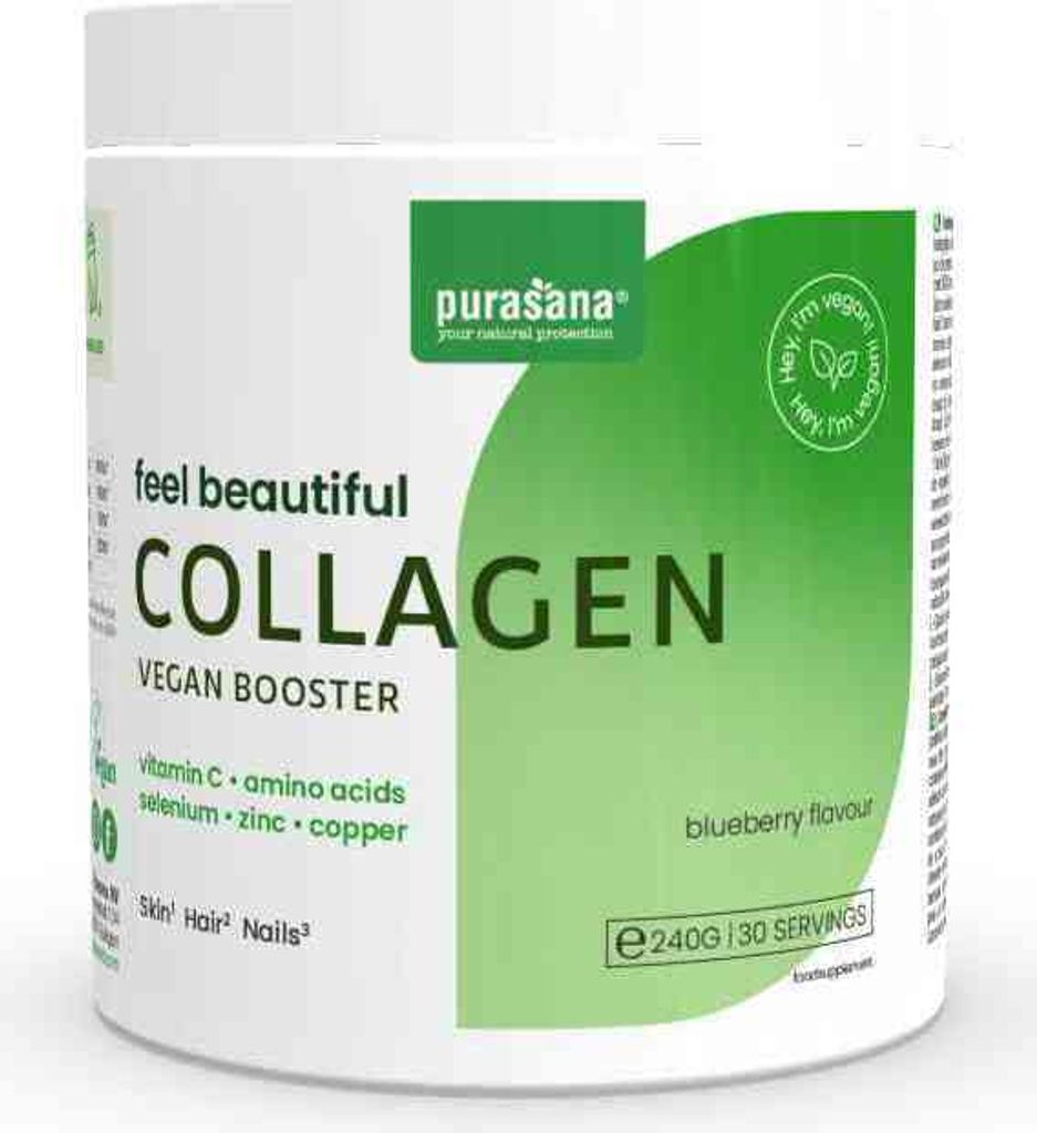 FEEL BEAUTIFUL KOLLAGEN-BOOSTER MIT BLAUBEERGESCHMACK – VEGAN UND GLUTENFREI, 240 g – PURASANA