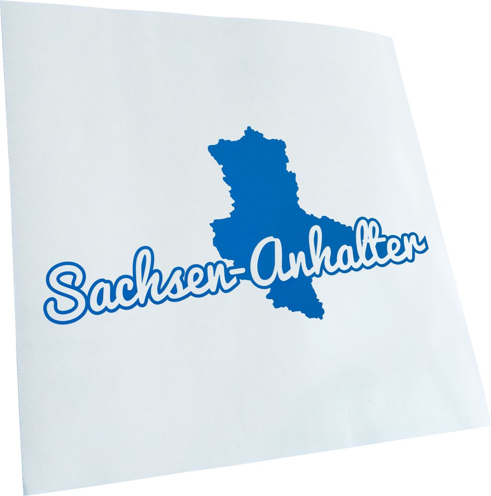 Kiwistar - Autoaufkleber - Sachsen-Anhalt Herkunft - Blau - 30x15cm - Aufkleber für Auto, Laptop, Fahrrad, LKW, Motorrad mehrfarbig JDM Decal Racing