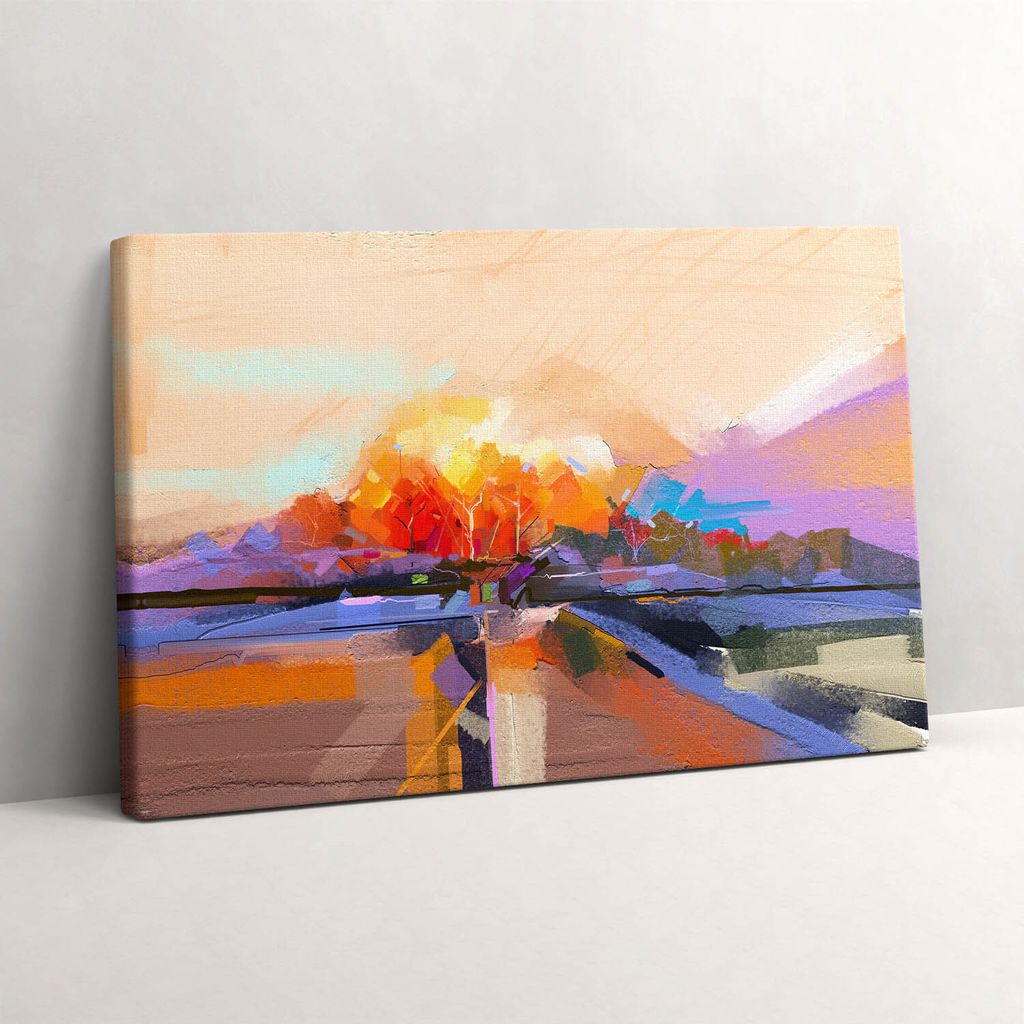 Abstraktes Gemälde - bunter Baum – Leinwandbild Wandbild – 60x40 cm – Leinwandbilder – Wandbilder – Schlafzimmer – Flur
