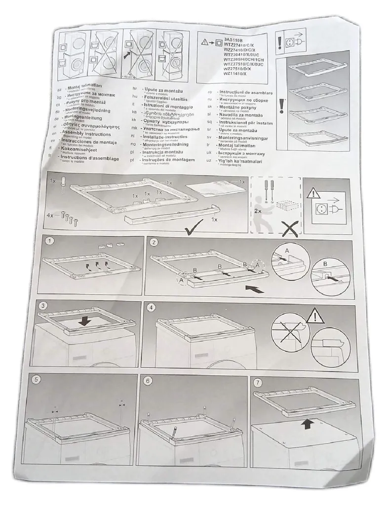 Kit d'empilage Bosch WTZ27510 pour sécuriser un sèche-linge instable - 4