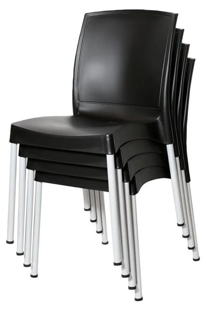Chaises d'appoint noires Bolero Elements : mobilier robuste facile à laver