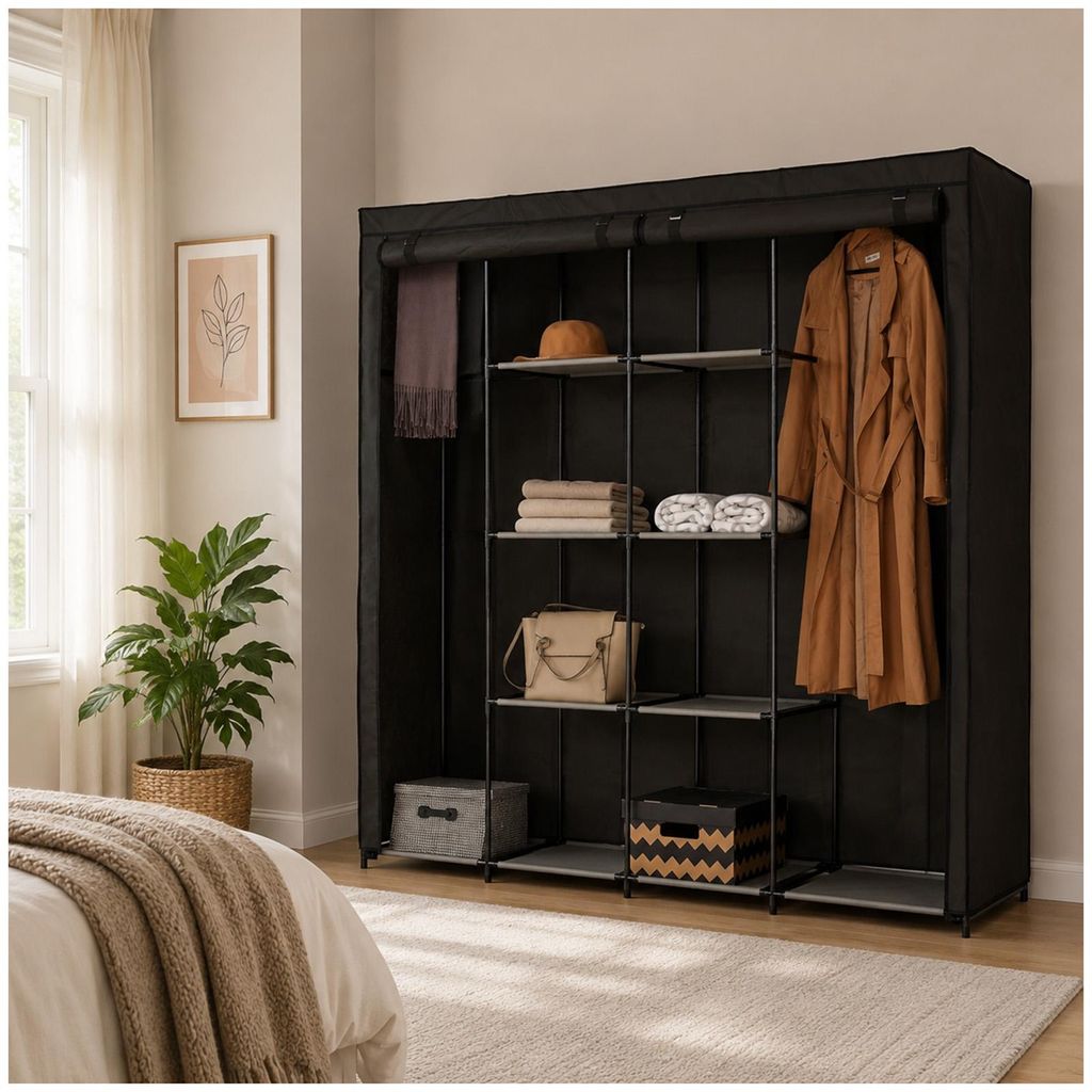 Stoffschrank XL Lena Dunkelgrau Produktbild 