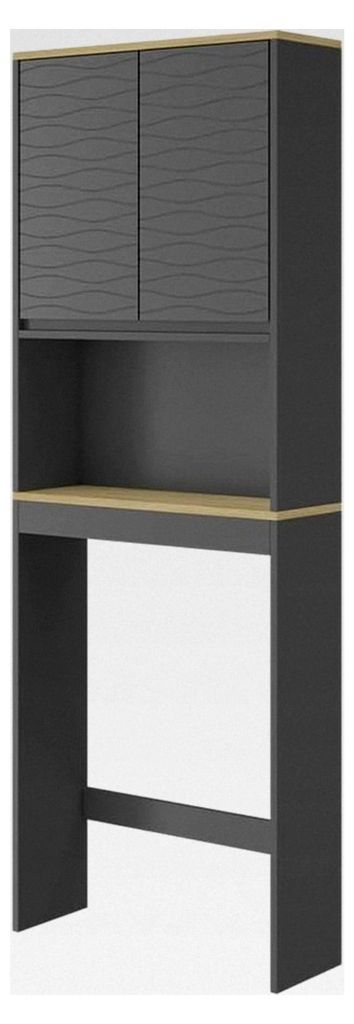 Toilettenschrank Anthrazit Livia 60x163x20 cm - Regal für über der Toilette