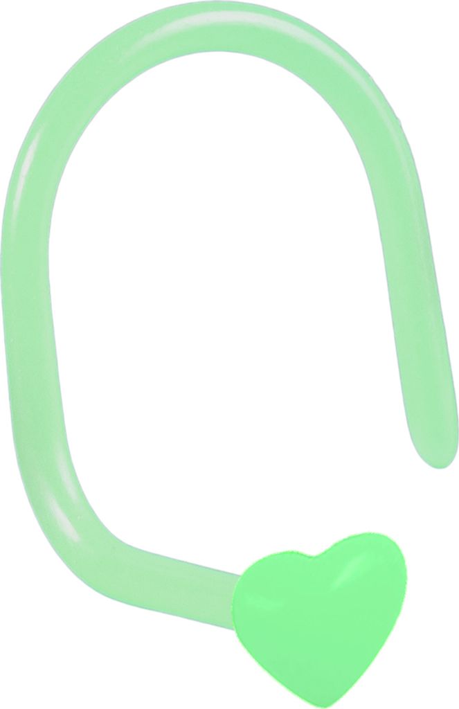 viva-adorno 0,8mm Nasenstecker Nasenpiercing gebogen flexibel Herz Bioflex Kunststoff verschiedene Farben Z467,Herz grün