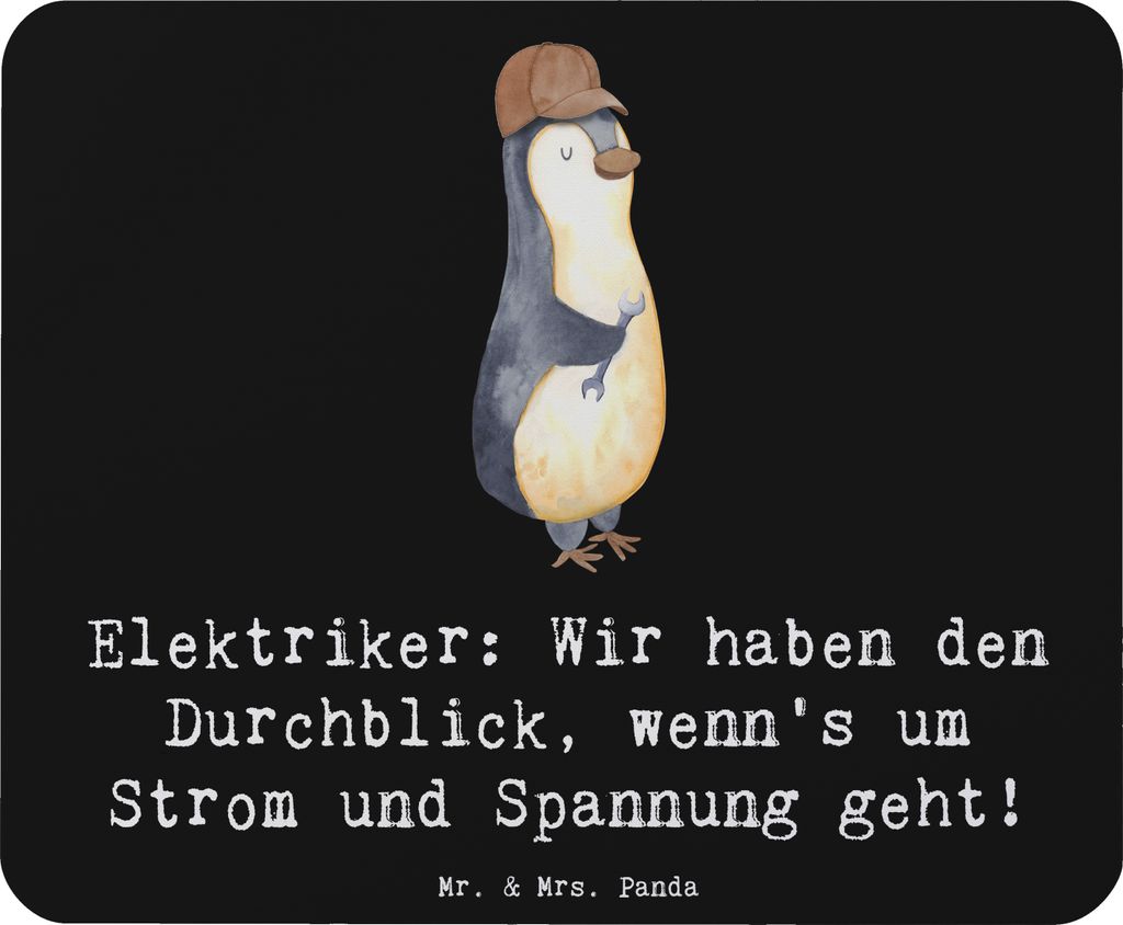 Mr. & Mrs. Panda Mousepad Elektriker Durchblick - Schwarz - Produktbild 