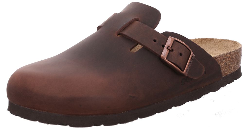 Rohde Damen Pantolette Clog Leder Schnalle robust kombifreundlich Alba 6073, Größe:39 EU, Farbe:Braun