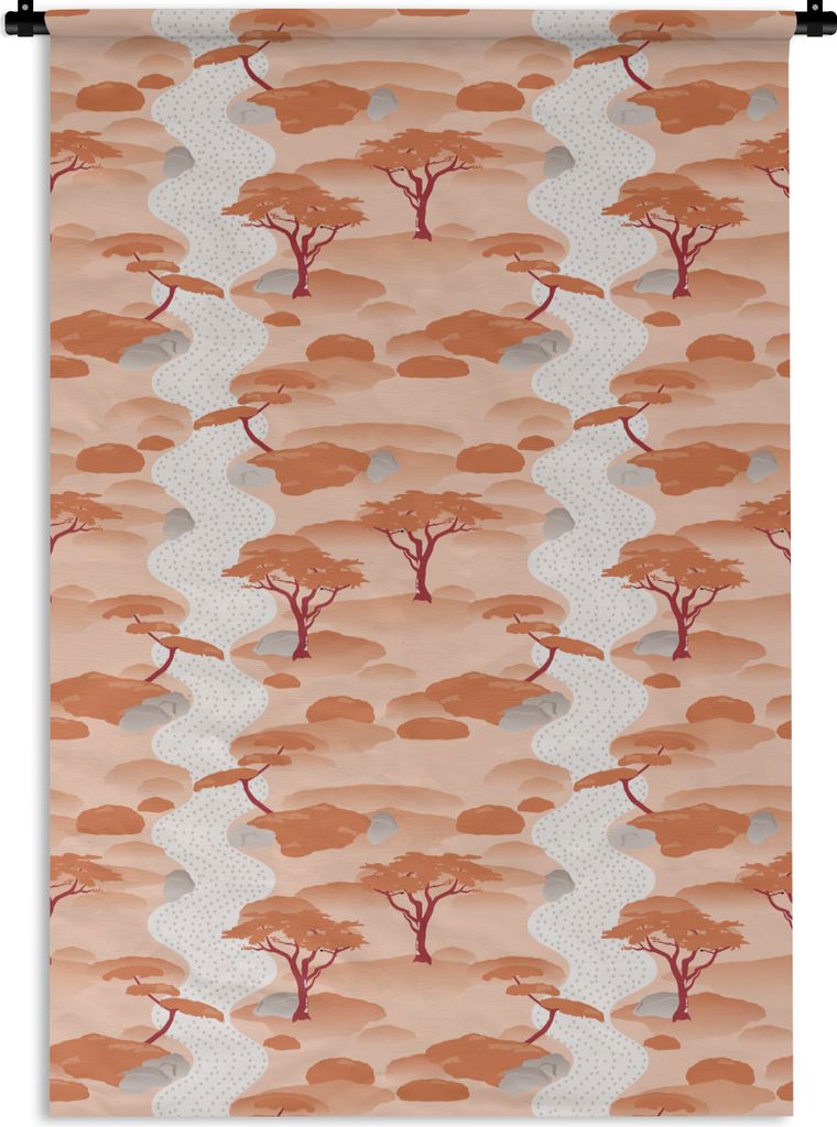 MuchoWow Wandteppich Wandbehang Garten - Japan - Muster - Asien 120x180 cm Tapisserie Dekoration Wandtuch - Schlafzimmer - Dekorationen für das ...