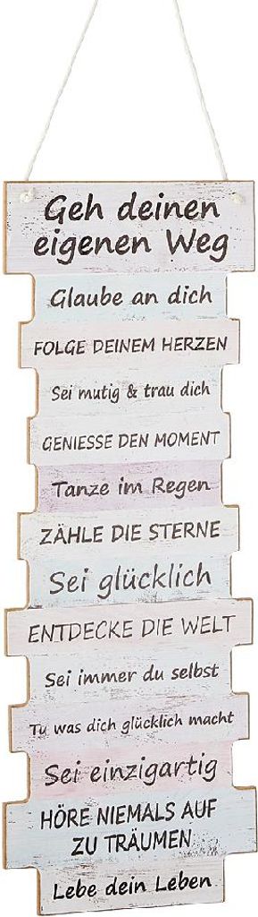 CEPEWA Wandbild Lebenseinstellung 15x41cm, weiß Produktbild 