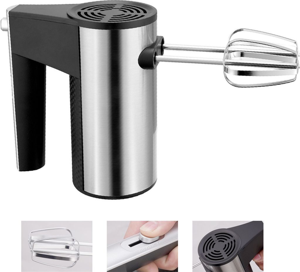 Handmischer mit Turbolader, 5-Gang-elektrischer Lebensmittelmischer, zum Mischen von Milch, Backkuchenteig, Edelstahlküche