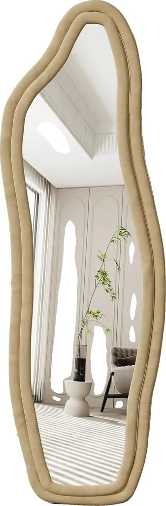 Miroir Cadre Velours Doré 160x50 cm : Verre Trempé et Design Luxe