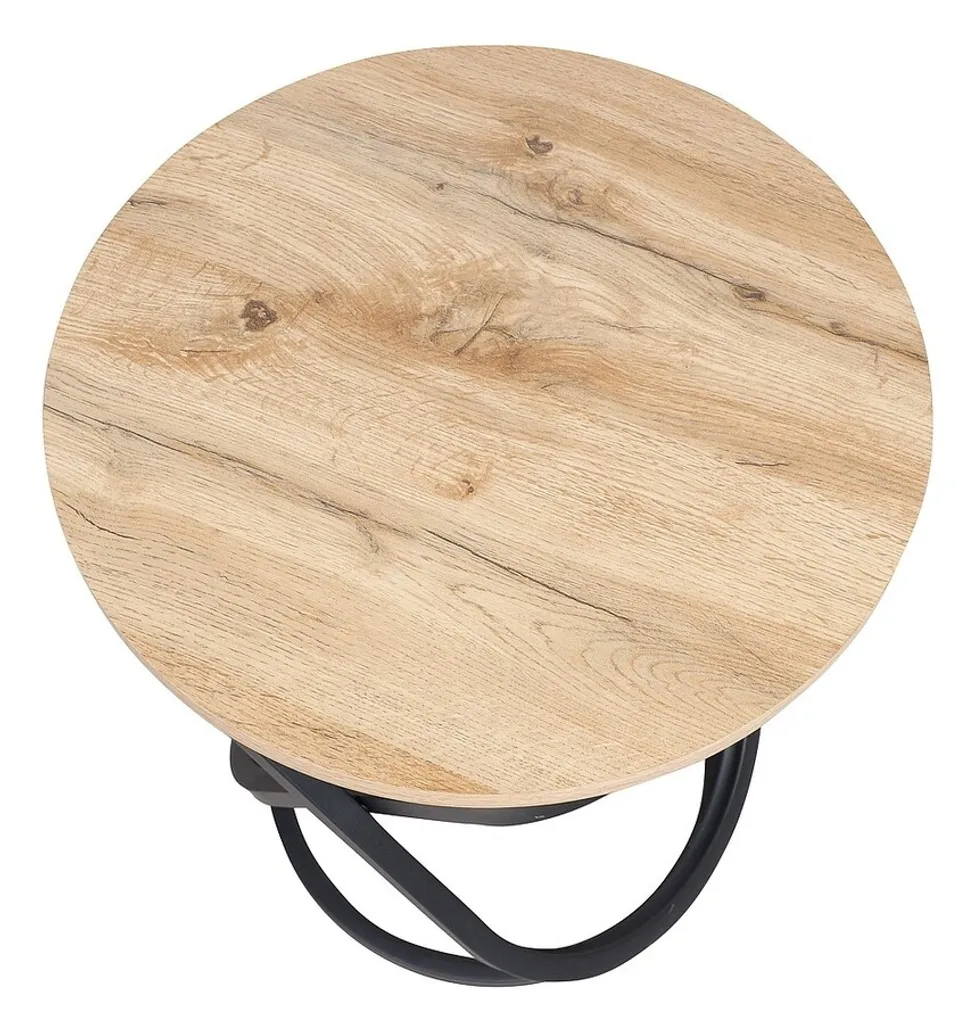 Table d’appoint DIDIER chêne et noir, table de chevet pour petit espace - 4