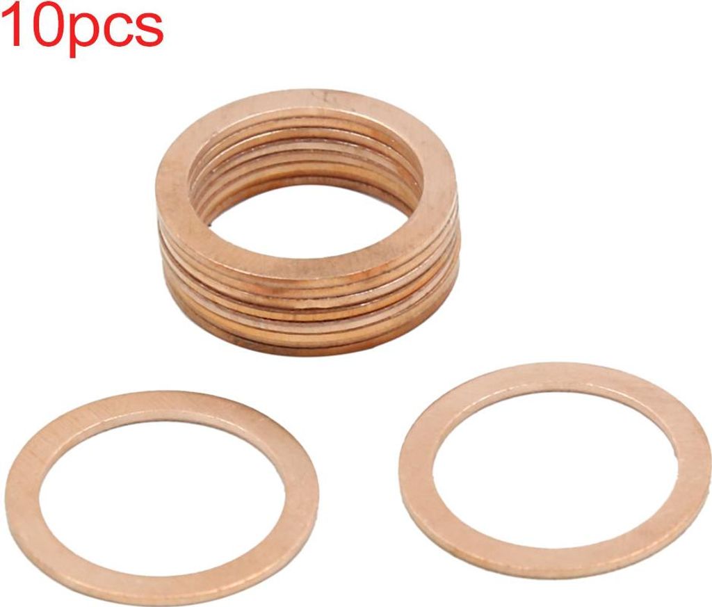 10Stk. 18mm Inner Dmr. Kupfer Unterlegscheiben Flach Auto Dichtungen Ringe