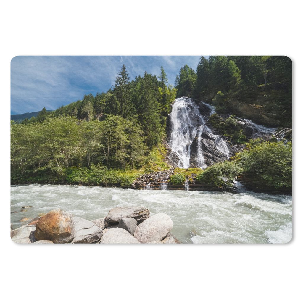 MuchoWow Schreibtischunterlage Wasserfall am Großglockner in Österreich 60x40 cm - XXL Mauspad - Großes Mauspad