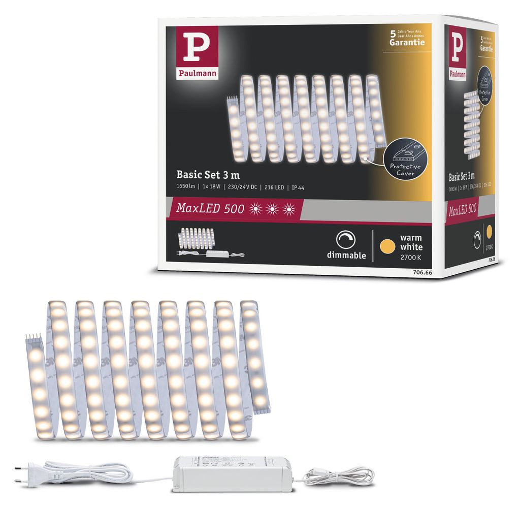 Paulmann MaxLED 500 LED-strip, warm wit, basisset Productafbeelding 
