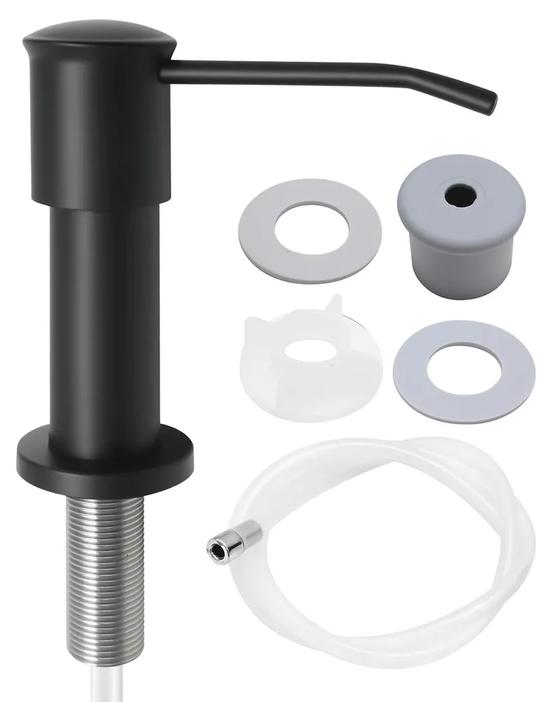 Distributeur savon cuisine noir mat : fini les flacons encombrants