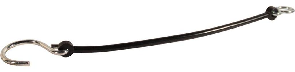 Sicherungsschnur 260mm Gummi, schwarz mit S-Haken und 8-Haken