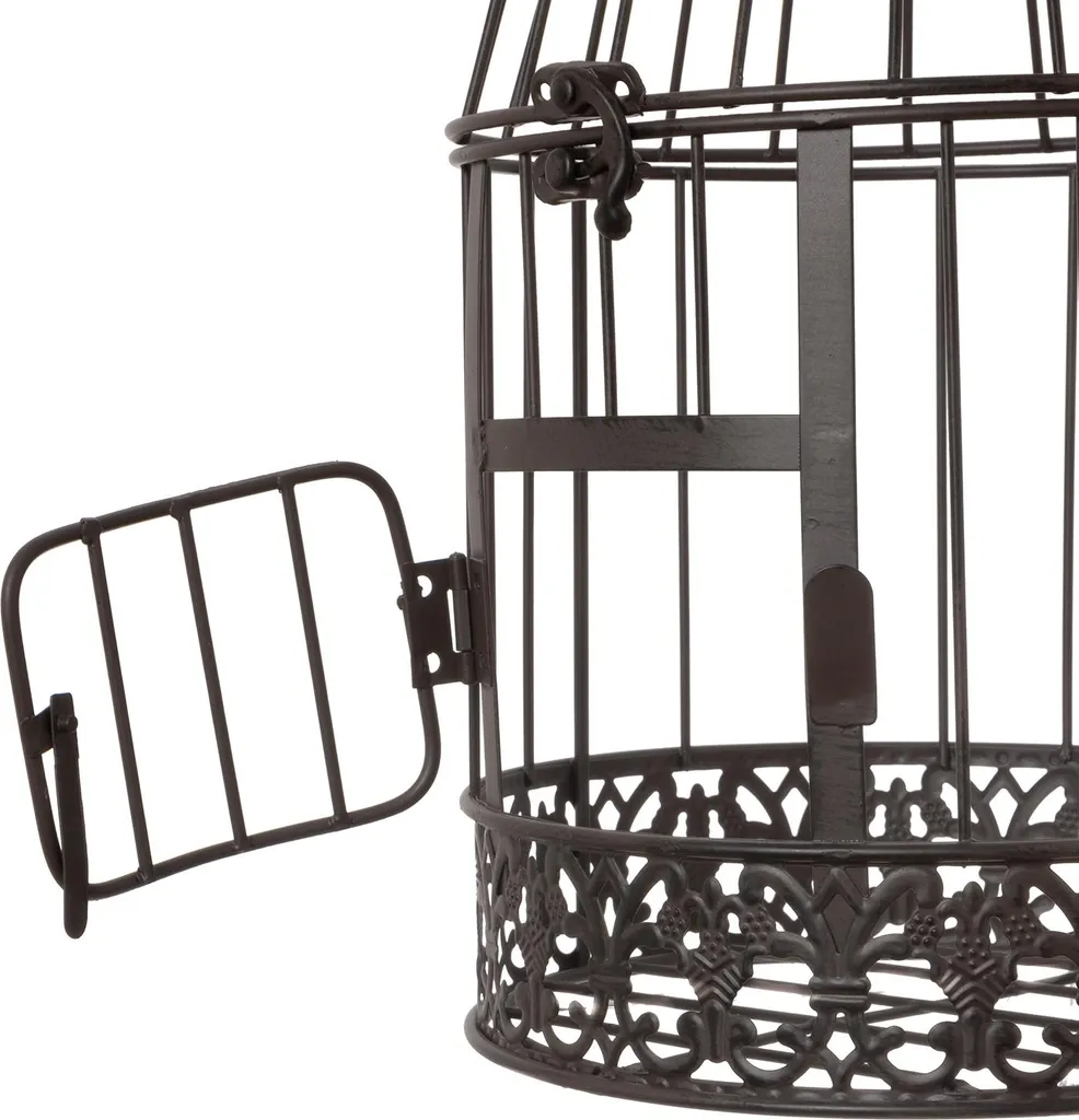 Cage à Plantes et Fleurs Décorative Brune - Set de 2 pour Suspension