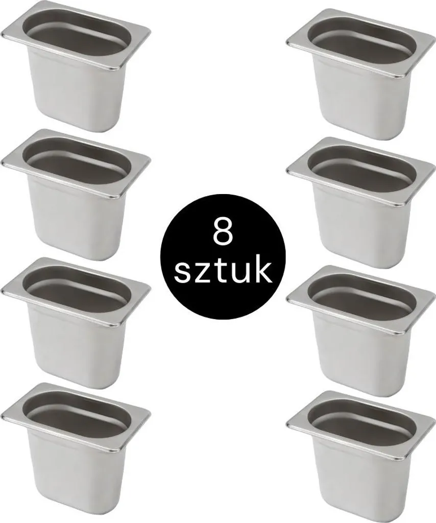 Bac Gastronorme 1/9 Inox Durable Mega-M - Fini le Désordre - Set de 8