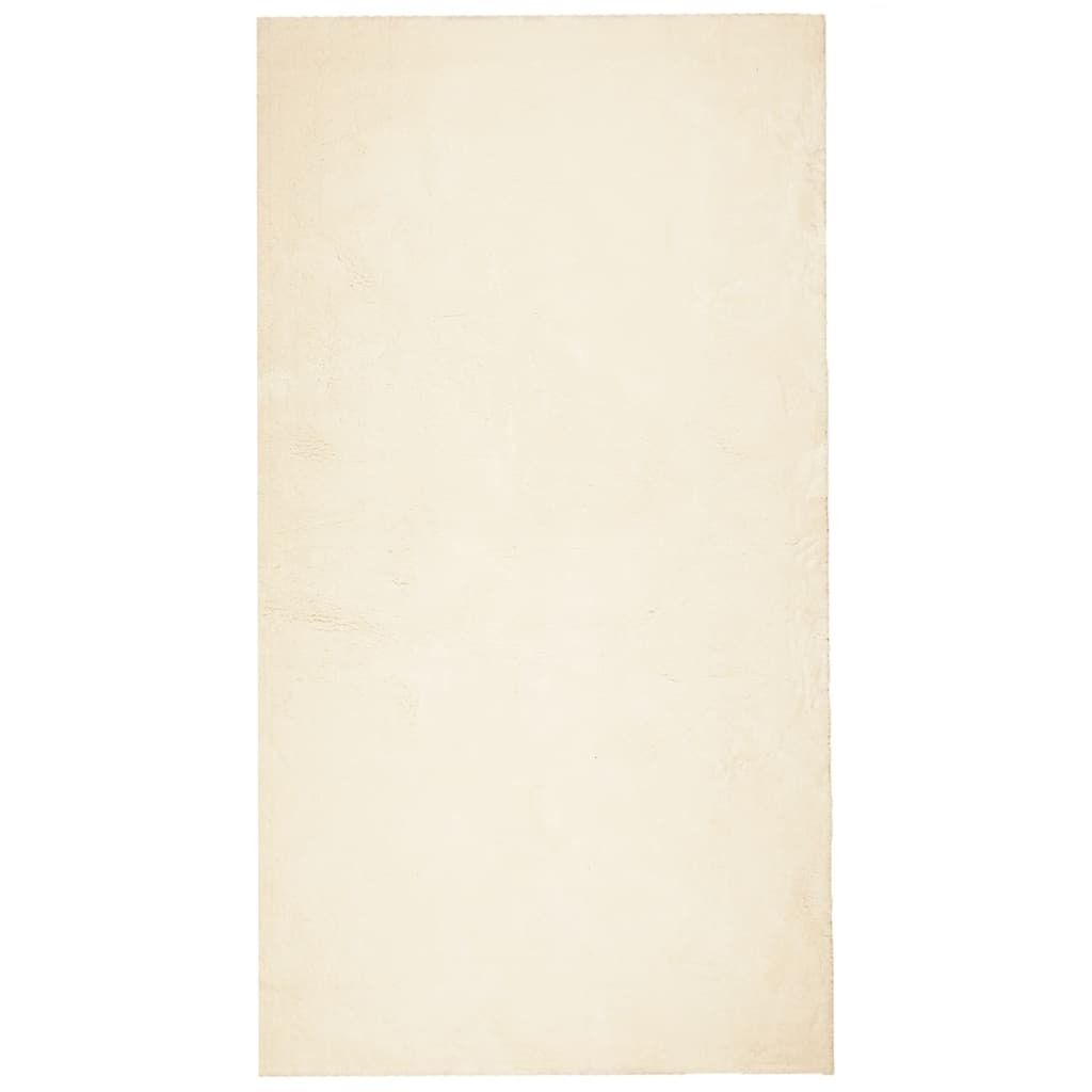Teppich HUARTE Kurzflor Weich und Waschbar Creme 80x150 cm